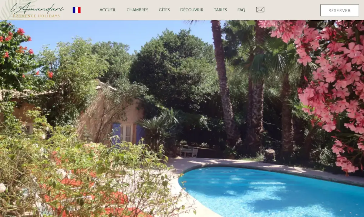 Site Internet de l'Amandari Provence Holidays'