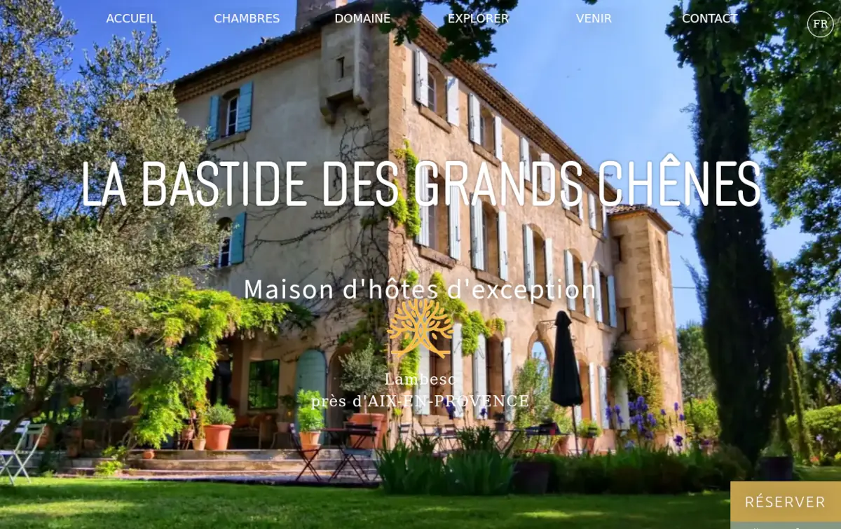 Site Internet de la Bastide des Grands Chênes