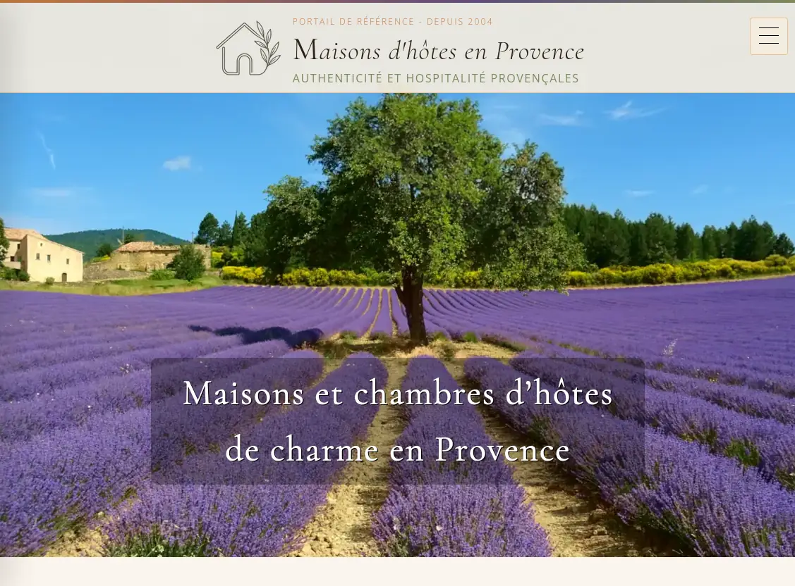 Le Portail des Maisons d’hôtes en Provence, créé et développé par Vincent Flachaire