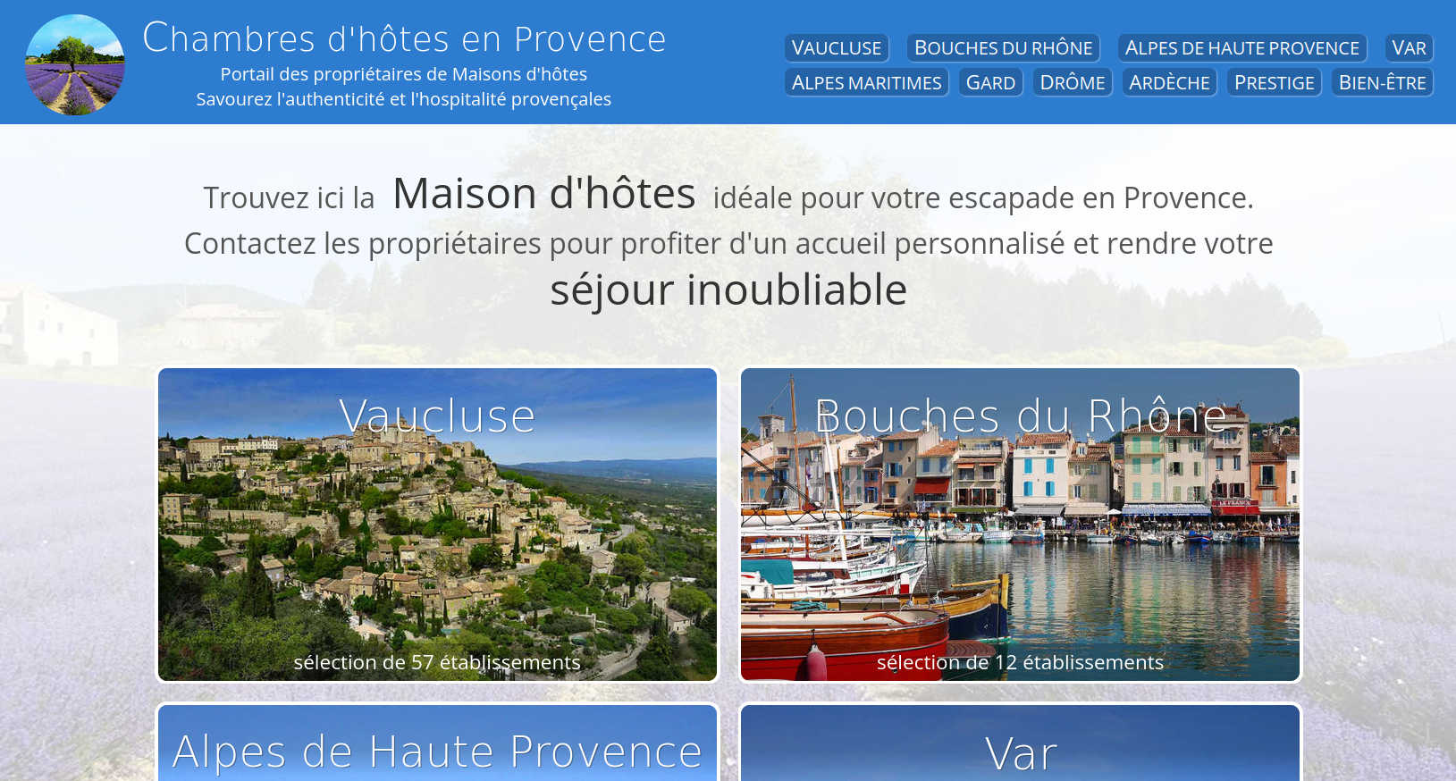 Portail des Maisons d'hôtes en Provence